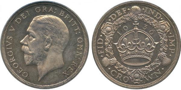 1 Crown Vereinigtes Königreich (1922-) Silber George V (1865-1936)