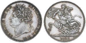 1 Crown Vereinigtes Königreich von Großbritannien und Irland (1801-1922) Silber Georg IV (1762-1830)