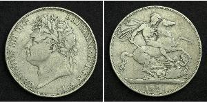 1 Crown Vereinigtes Königreich von Großbritannien und Irland (1801-1922) Silber Georg IV (1762-1830)