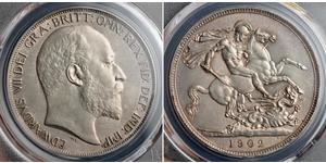 1 Crown Vereinigtes Königreich von Großbritannien und Irland (1801-1922) Silber Eduard VII (1841-1910)