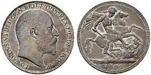 1 Crown Vereinigtes Königreich von Großbritannien und Irland (1801-1922) Silber Eduard VII (1841-1910)