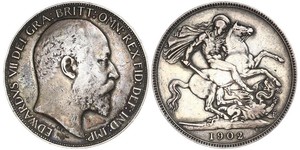 1 Crown Vereinigtes Königreich von Großbritannien und Irland (1801-1922) Silber Eduard VII (1841-1910)