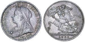 1 Crown Vereinigtes Königreich von Großbritannien und Irland (1801-1922) Silber Victoria (1819 - 1901)