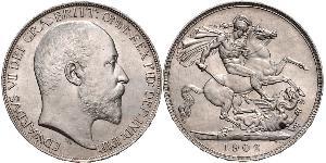 1 Crown Vereinigtes Königreich von Großbritannien und Irland (1801-1922) Silber Eduard VII (1841-1910)