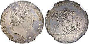 1 Crown Vereinigtes Königreich von Großbritannien und Irland (1801-1922) Silber Georg III (1738-1820)