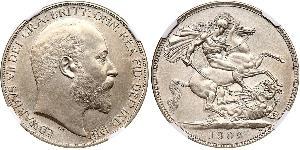 1 Crown Vereinigtes Königreich von Großbritannien und Irland (1801-1922) Silber Eduard VII (1841-1910)