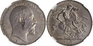 1 Crown Vereinigtes Königreich von Großbritannien und Irland (1801-1922) Silber Eduard VII (1841-1910)