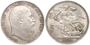 1 Crown Vereinigtes Königreich von Großbritannien und Irland (1801-1922) Silber Eduard VII (1841-1910)