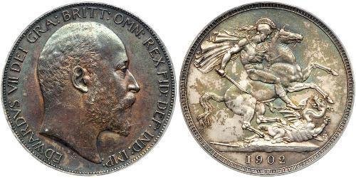 1 Crown Vereinigtes Königreich von Großbritannien und Irland (1801-1922) Silber Eduard VII (1841-1910)