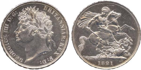 1 Crown Vereinigtes Königreich von Großbritannien und Irland (1801-1922) Silber Georg IV (1762-1830)