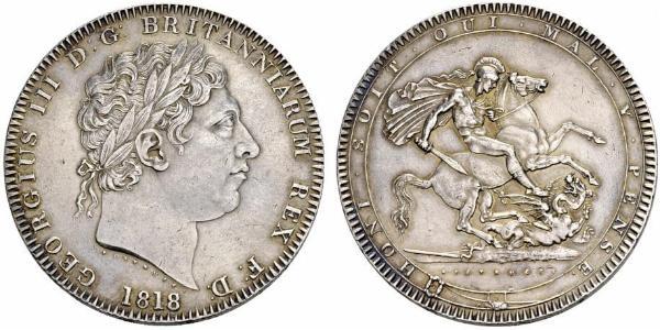 1 Crown Vereinigtes Königreich von Großbritannien und Irland (1801-1922) Silber Georg III (1738-1820)