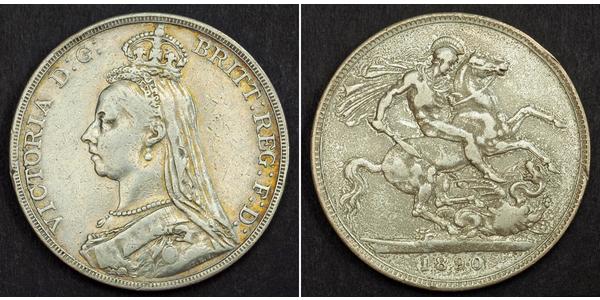 1 Crown Vereinigtes Königreich von Großbritannien und Irland (1801-1922) Silber Victoria (1819 - 1901)