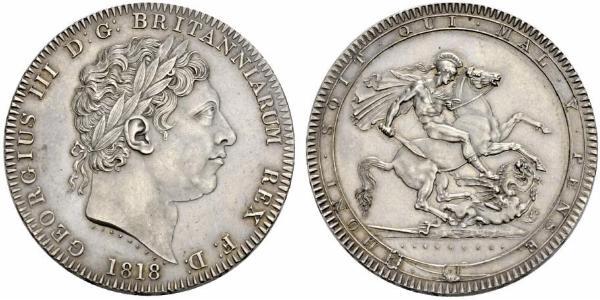 1 Crown Vereinigtes Königreich von Großbritannien und Irland (1801-1922) Silber Georg III (1738-1820)