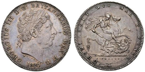 1 Crown Vereinigtes Königreich von Großbritannien und Irland (1801-1922) Silber Georg III (1738-1820)