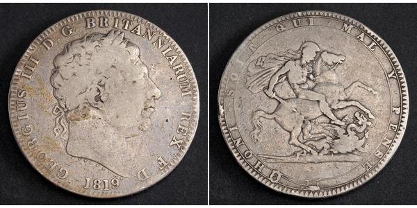 1 Crown Vereinigtes Königreich von Großbritannien und Irland (1801-1922) Silber Georg III (1738-1820)