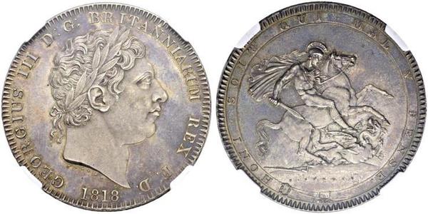 1 Crown Vereinigtes Königreich von Großbritannien und Irland (1801-1922) Silber Georg III (1738-1820)