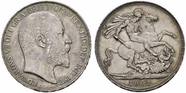 1 Crown Vereinigtes Königreich von Großbritannien und Irland (1801-1922) Silber Eduard VII (1841-1910)