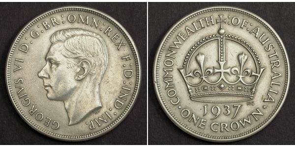 1 Crown Australia (1788 - 1939) Silver George VI (1895-1952)