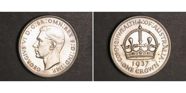 1 Crown Australia (1788 - 1939) Silver George VI (1895-1952)