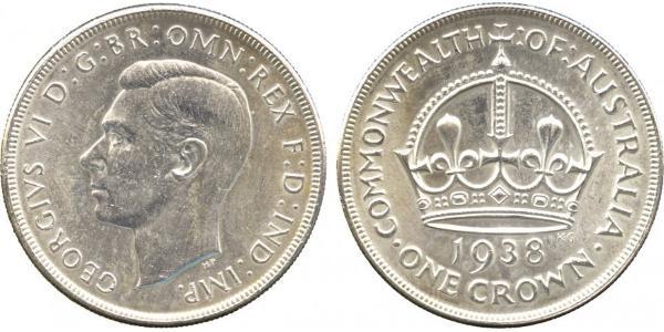 1 Crown Australia (1788 - 1939) Silver George VI (1895-1952)