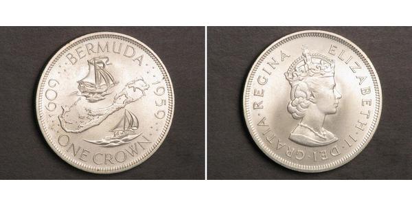 1 Crown Bermuda Silver Elizabeth II (1926-2022)