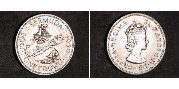 1 Crown Bermuda Silver Elizabeth II (1926-2022)