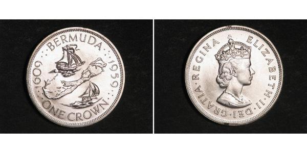 1 Crown Bermuda Silver Elizabeth II (1926-2022)