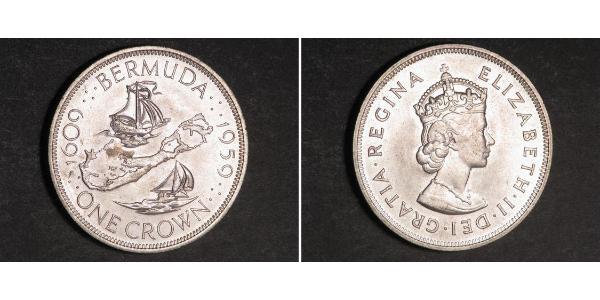 1 Crown Bermuda Silver Elizabeth II (1926-2022)