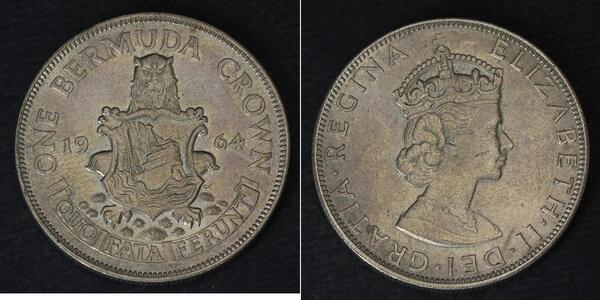1 Crown Bermuda Silver Elizabeth II (1926-2022)