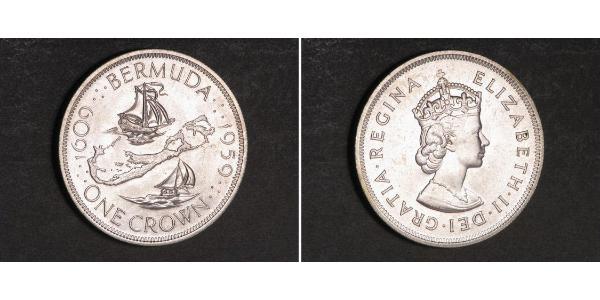 1 Crown Bermuda Silver Elizabeth II (1926-2022)
