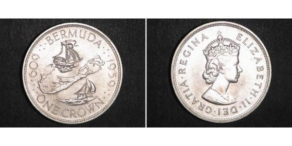 1 Crown Bermuda Silver Elizabeth II (1926-2022)