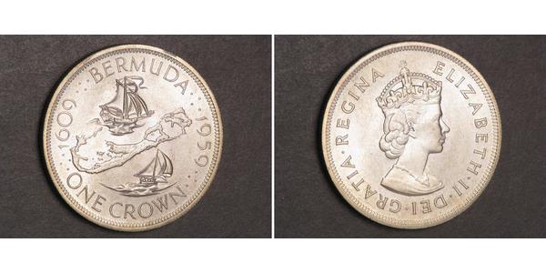 1 Crown Bermuda Silver Elizabeth II (1926-2022)
