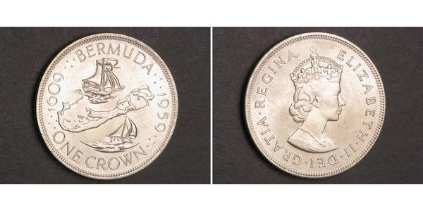 1 Crown Bermuda Silver Elizabeth II (1926-2022)