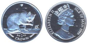 1 Crown Isle of Man Silver 