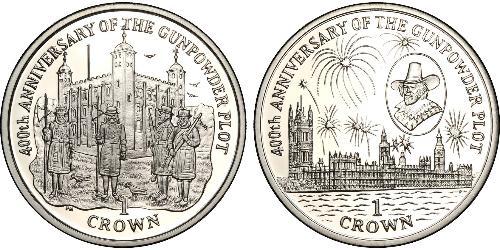 1 Crown Isle of Man Silver 