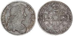 1 Crown Kingdom of England (927-1649,1660-1707) Silver Charles II (1630-1685)