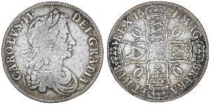 1 Crown Kingdom of England (927-1649,1660-1707) Silver Charles II (1630-1685)