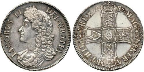 1 Crown Kingdom of England (927-1649,1660-1707) Silver James II (1633-1701)