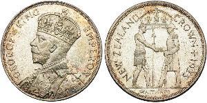 1 Crown New Zealand Silver George V of the United Kingdom (1865-1936)