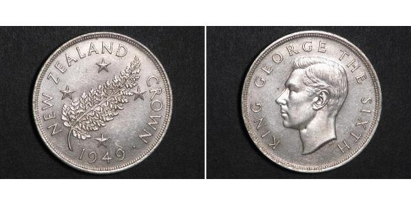 1 Crown New Zealand Silver George VI (1895-1952)