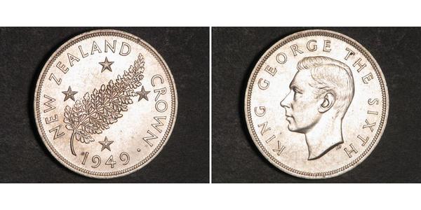 1 Crown New Zealand Silver George VI (1895-1952)