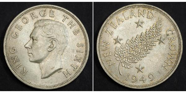 1 Crown New Zealand Silver George VI (1895-1952)