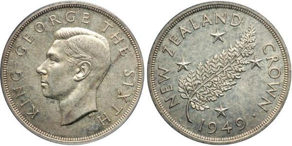 1 Crown New Zealand Silver George VI (1895-1952)