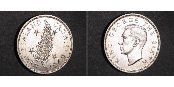 1 Crown New Zealand Silver George VI (1895-1952)