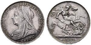 1 Crown United Kingdom of Great Britain and Ireland (1801-1922) Silver Victoria (1819 - 1901)