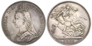 1 Crown United Kingdom of Great Britain and Ireland (1801-1922) Silver Victoria (1819 - 1901)