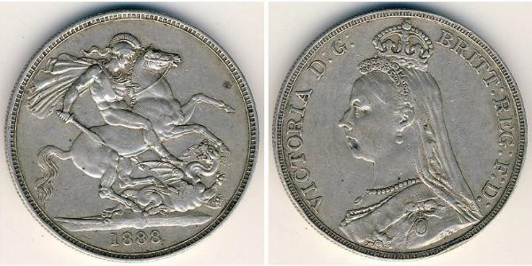 1 Crown United Kingdom of Great Britain and Ireland (1801-1922) Silver Victoria (1819 - 1901)