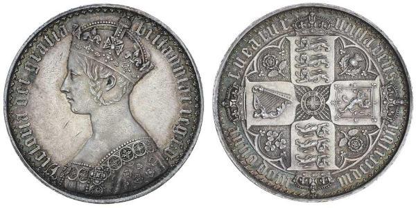 1 Crown United Kingdom of Great Britain and Ireland (1801-1922) Silver Victoria (1819 - 1901)