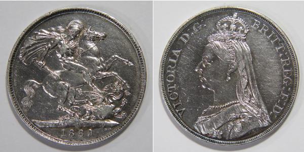 1 Crown United Kingdom of Great Britain and Ireland (1801-1922) Silver Victoria (1819 - 1901)