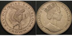 1 Crown Gibraltar  Isabel II (1926-2022)